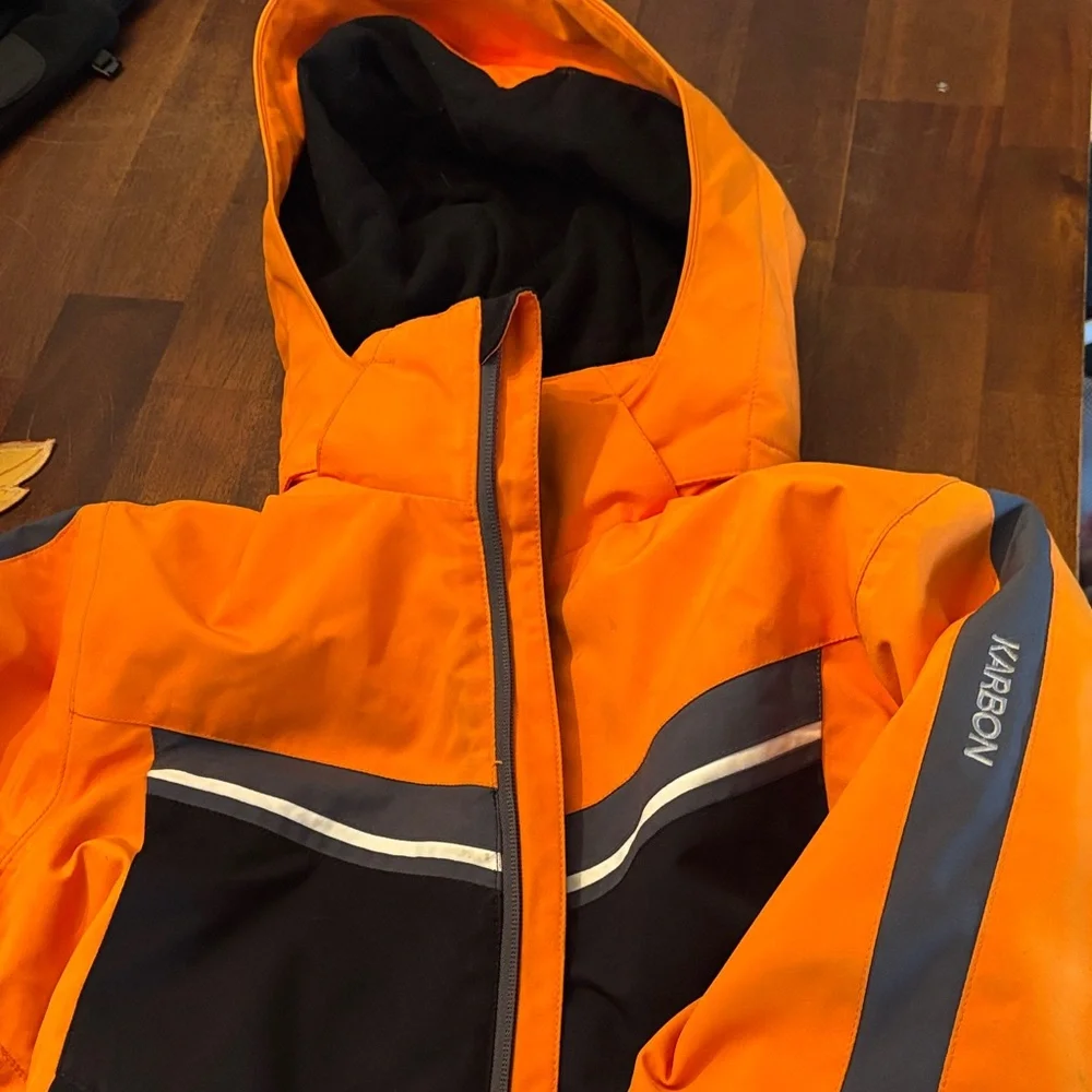 Karbon Black and Orange Ski Jacket